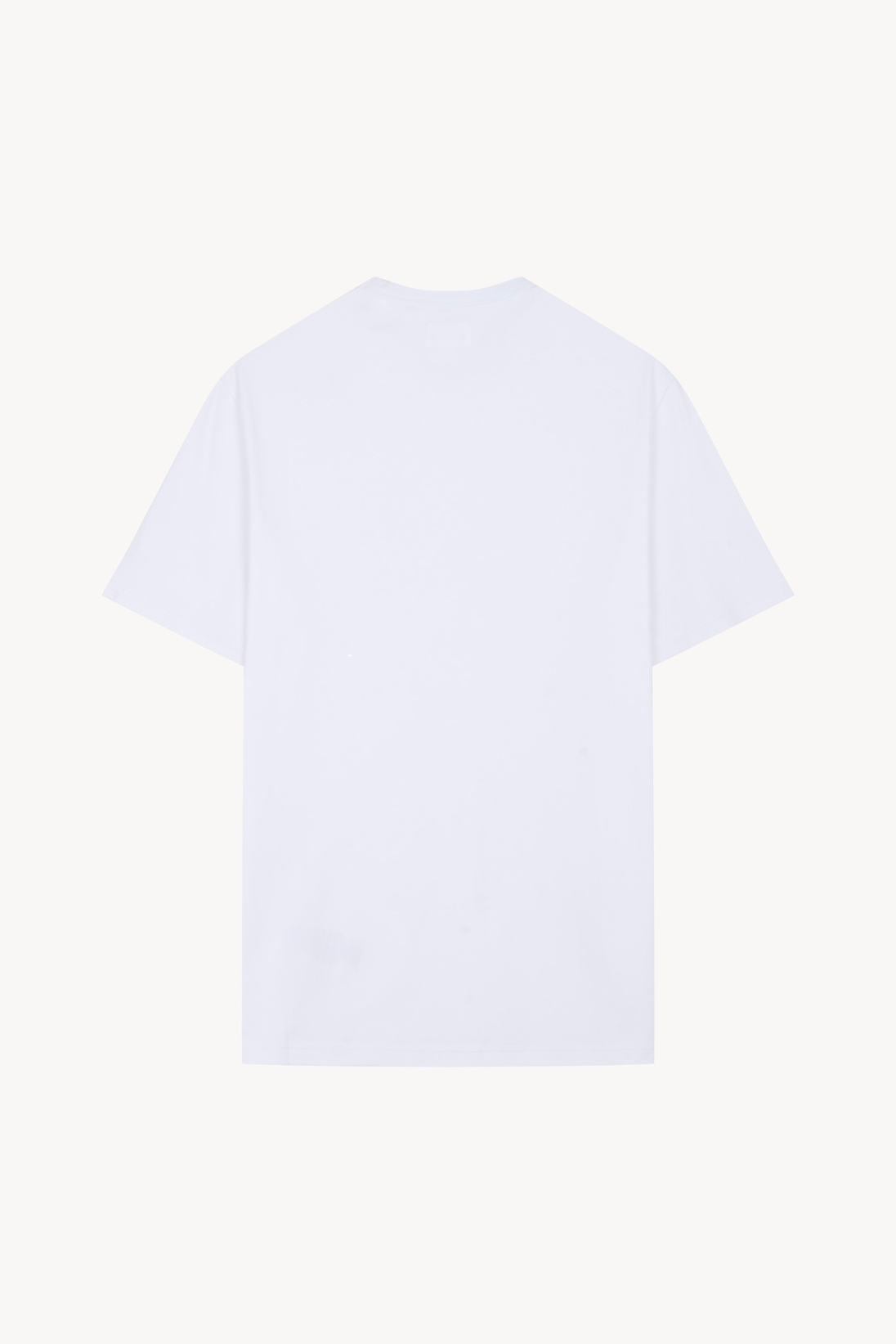 Back view of AURETEMPHE white organic cotton short sleeve t-shirt.